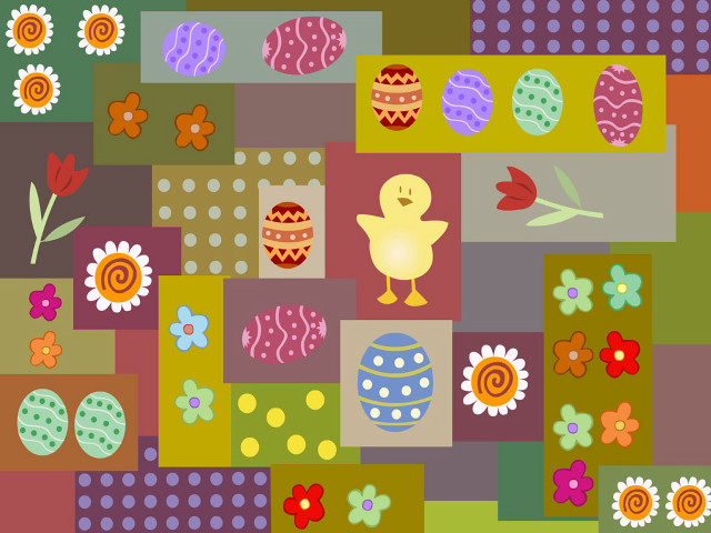 Colorful duck flowers pattern flower free wallpaper - medium preview image