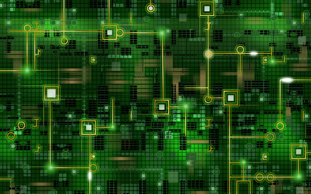 Green yellow background squares circles free wallpaper - medium preview image