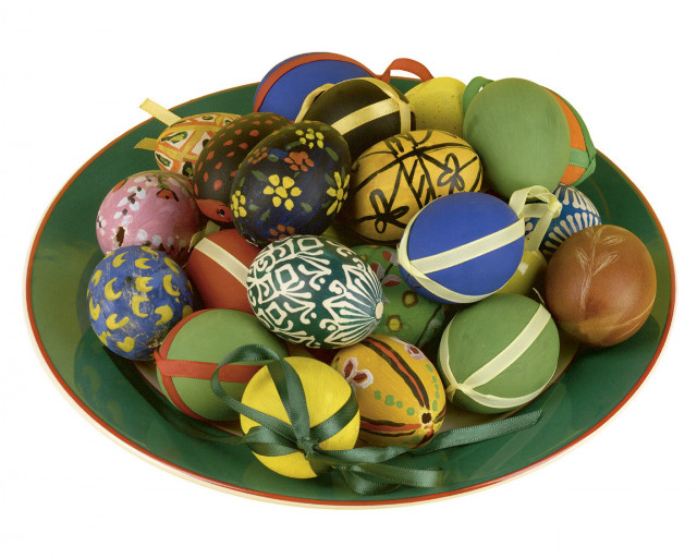 Easter eggs bowl ribbons green #3 free wallpaper - medium preview image