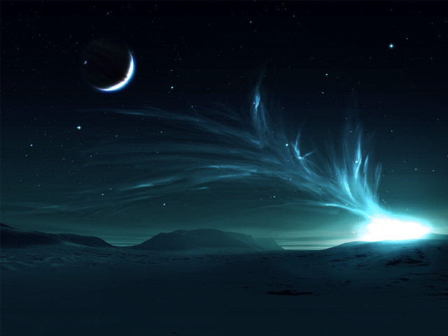 Distant planet star crescent bright #3 free wallpaper - medium preview image