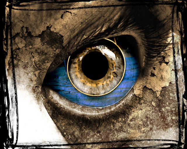 Blue eye black circle iris #3 free wallpaper - medium preview image