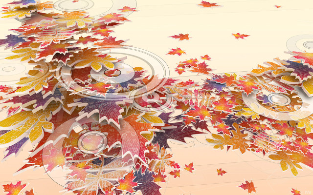 Autumn tree clock digital painting #2 free wallpaper - medium preview image