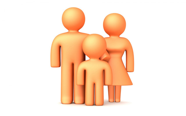 Orange people group standing white #3 free wallpaper - medium preview image
