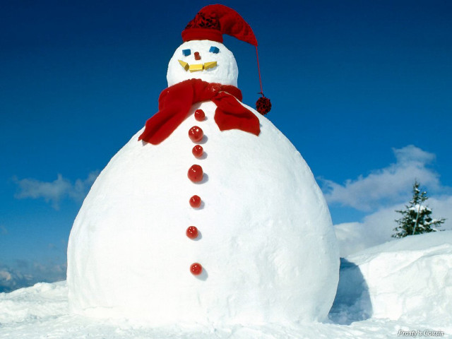 Snowman red hat scarf folk free wallpaper - medium preview image