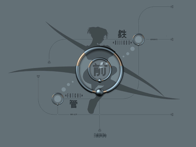 Gray background circle person japanese free wallpaper - medium preview image