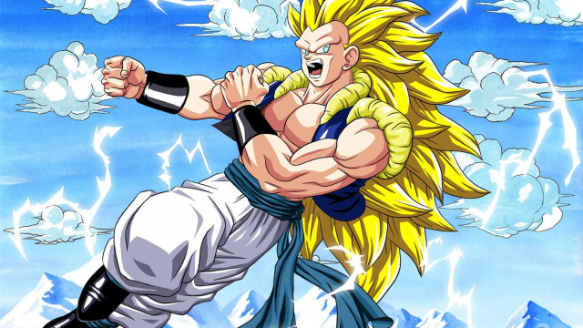 Cartoon character fighting dragon sky free wallpaper - medium preview image