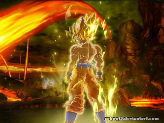 Dragon ball fighter fire background free wallpaper - medium preview image