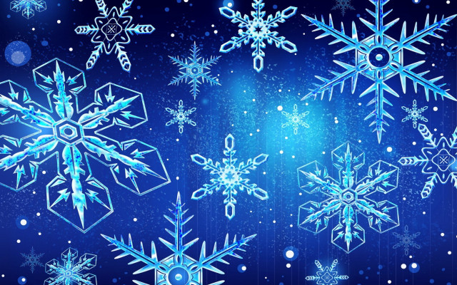 Blue snowflakes christmas moon stars free wallpaper - medium preview image