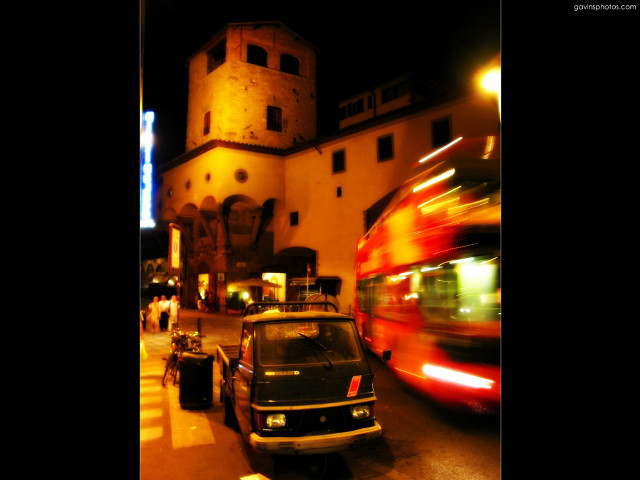 Car parked street building clock free wallpaper - medium preview image
