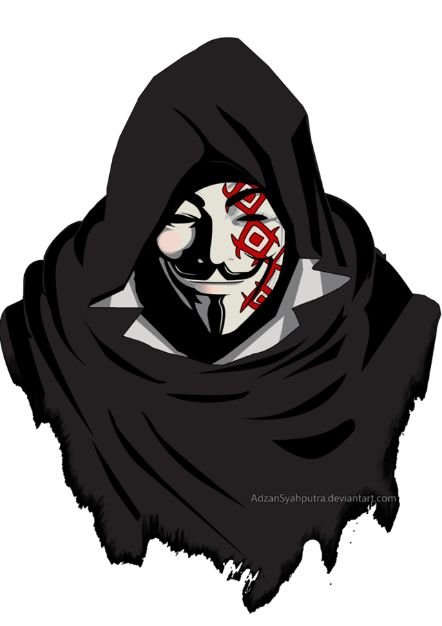 Masked hooded person black background free wallpaper - medium preview image
