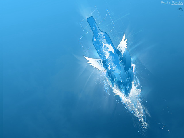 Bottle floating water bird back #3 free wallpaper - medium preview image
