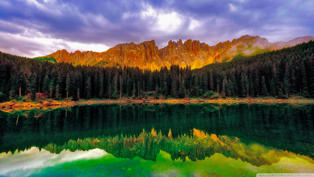 Lake mountains trees cloudy sky #41 free wallpaper - medium preview image