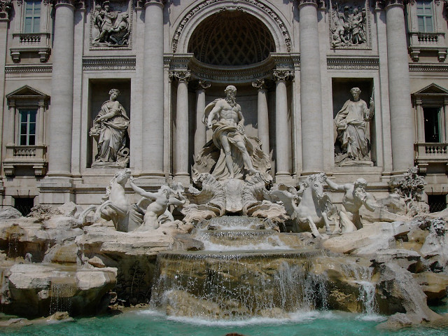 Fountain statues man swimming building #4 free wallpaper - medium preview image