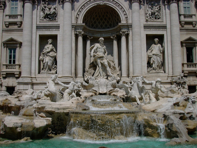 Fountain statues man swimming building #2 free wallpaper - medium preview image