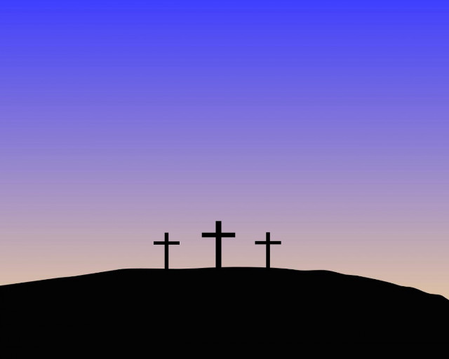 Three crosses hill purple sky free wallpaper - medium preview image