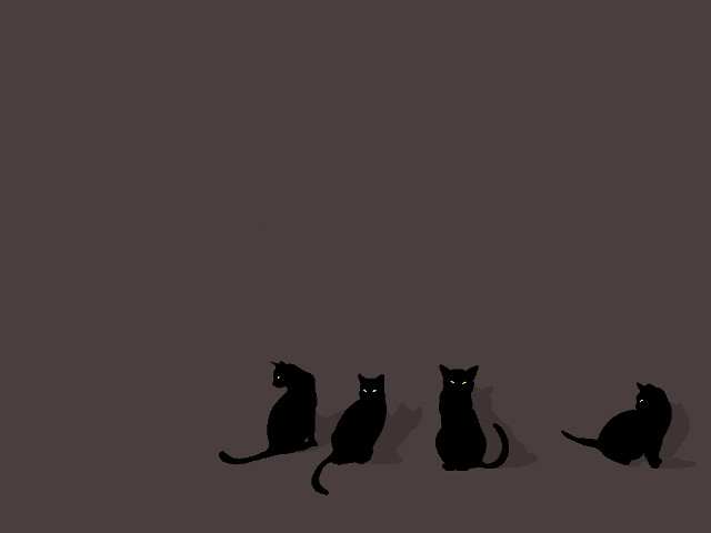 Cats sitting row wall next free wallpaper - medium preview image