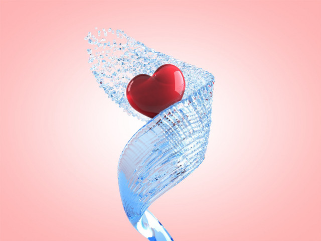 Heart glass vase water pink free wallpaper - medium preview image