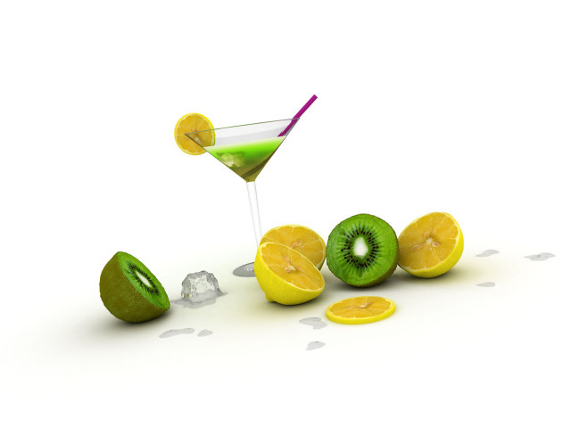 Green drink kiwi slice ice #3 free wallpaper - medium preview image