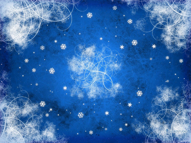 Blue background snowflakes stars sky #4 free wallpaper - medium preview image