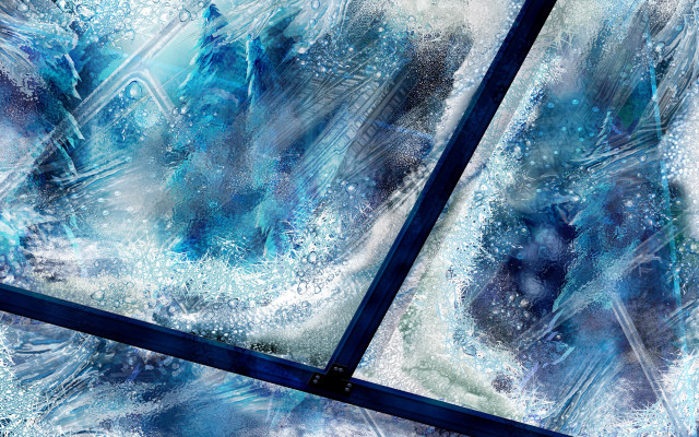 Blue white ice black border free wallpaper - medium preview image