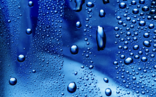 Water droplets blue surface background #2 free wallpaper - medium preview image