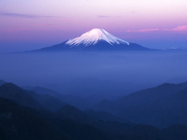 Snowy mountain dusk pink sky #2 free wallpaper - medium preview image