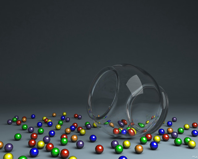 Glass vase colorful balls table free wallpaper - medium preview image