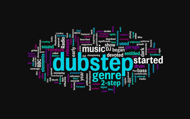 Dubstep wordcloud blackbackground stylized beeple free wallpaper - medium preview image