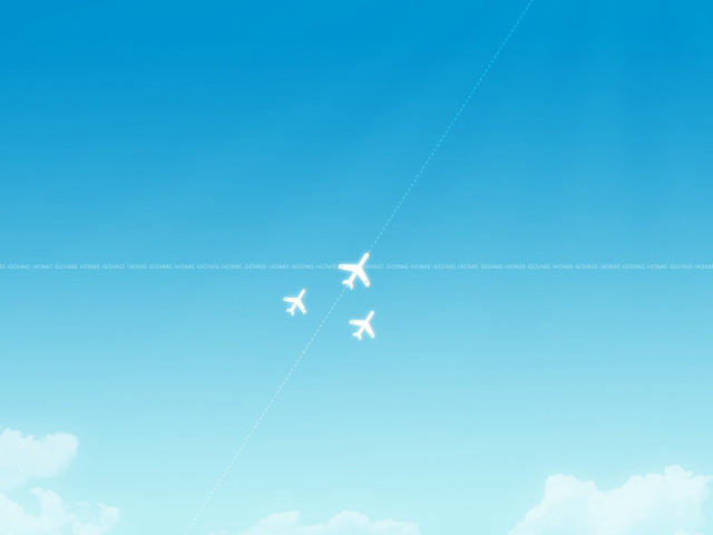 Four airplanes blue sky clouds free wallpaper - medium preview image