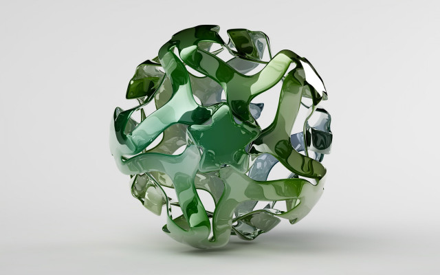 Green ball glass white background free wallpaper - medium preview image