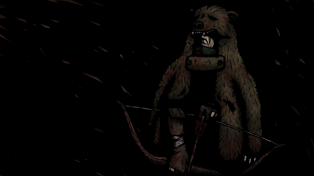 Bear bow arrow dark background free wallpaper - medium preview image