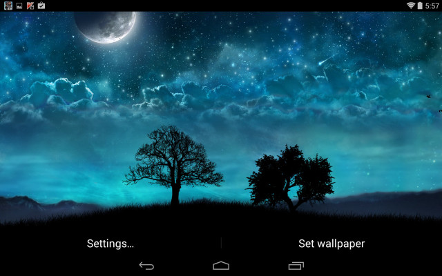 Night sky stars tree full free wallpaper - medium preview image