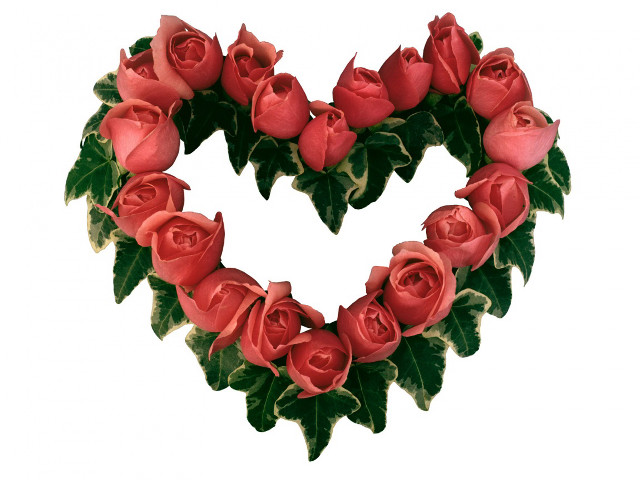 Heart roses green leaves romantic #2 free wallpaper - medium preview image