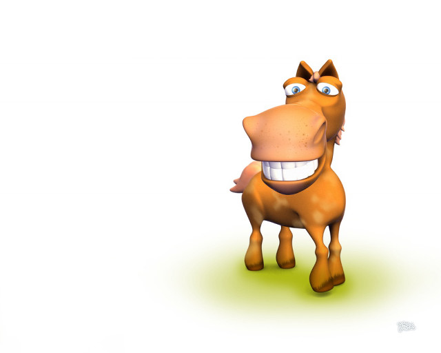 Cartoon horse big smile happy #2 free wallpaper - medium preview image