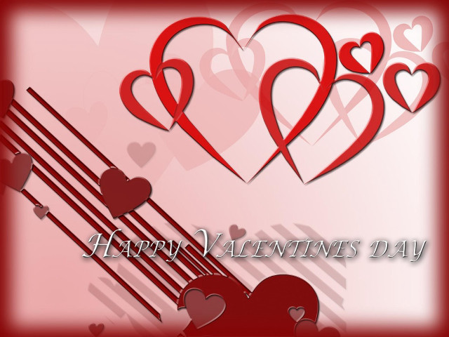 Valentines day card hearts arrows free wallpaper - medium preview image