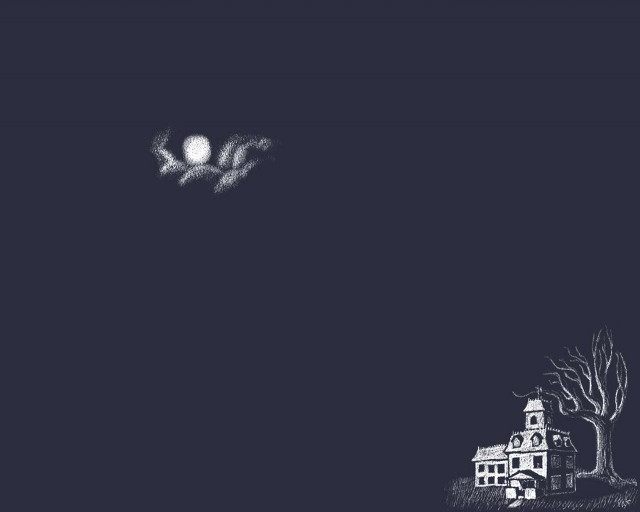 House tree dark sky moon free wallpaper - medium preview image