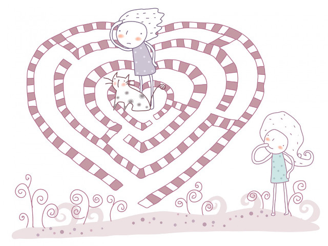 Girl cat heart maze man #4 free wallpaper - medium preview image