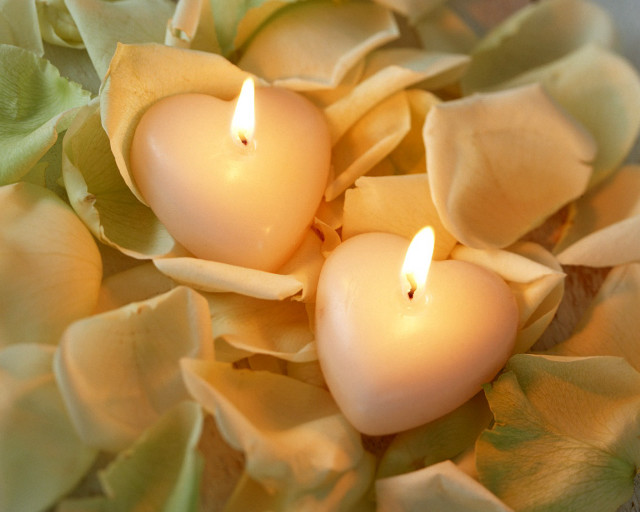Candles bowl flowers petals tabletop #3 free wallpaper - medium preview image