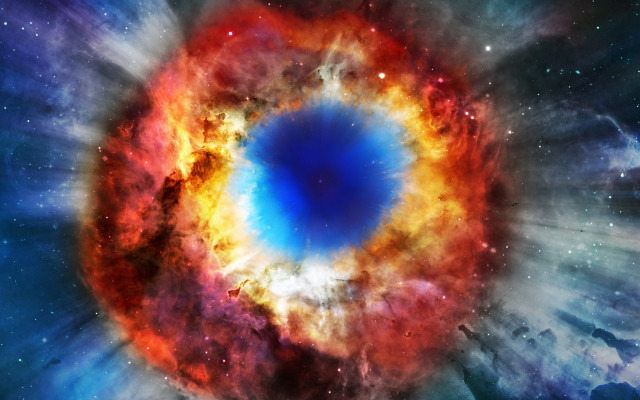 Colorful blue red object space free wallpaper - medium preview image