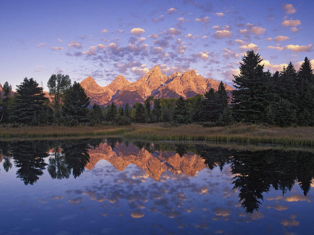 Mountain range lake sunset blue #2 free wallpaper - medium preview image