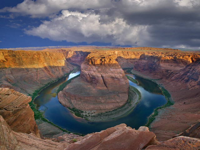 River canyon mountains cloudy sky free wallpaper - medium preview image