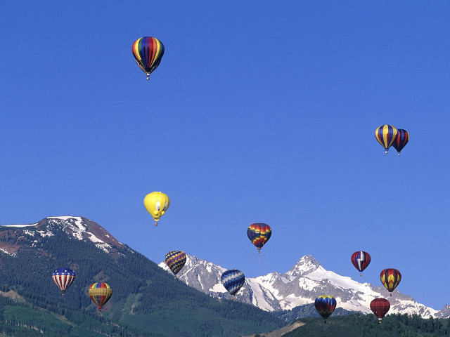 Hot air balloons mountain range #6 free wallpaper - medium preview image