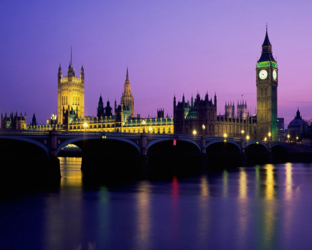 Bridge river clocktower night lights #2 free wallpaper - medium preview image