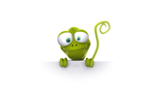 Green creature big eyes sign #2 free wallpaper - medium preview image