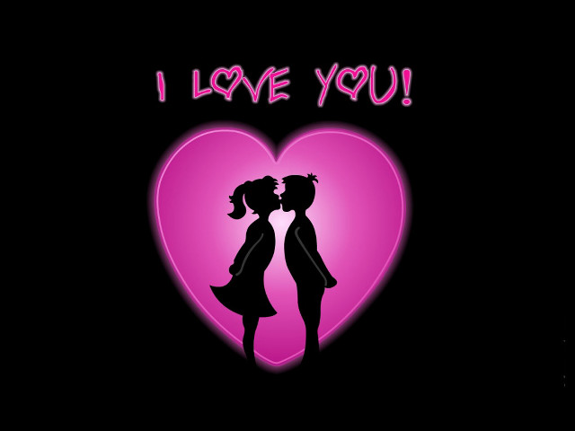 Couple kissing heart i love #8 free wallpaper - medium preview image