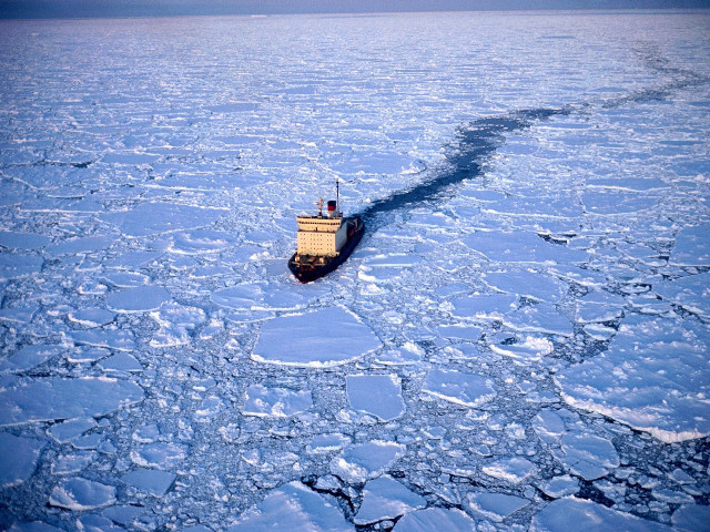 Boat floating ice ocean water #4 free wallpaper - medium preview image