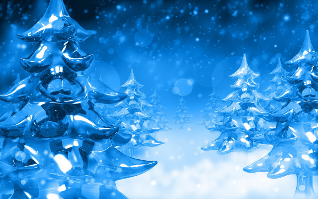 Blue christmas tree silver ornaments free wallpaper - medium preview image