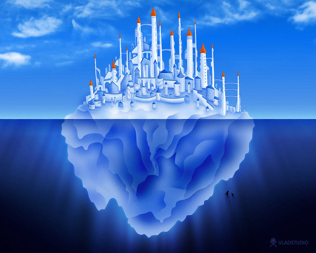 Iceberg city ocean bird floating #2 free wallpaper - medium preview image