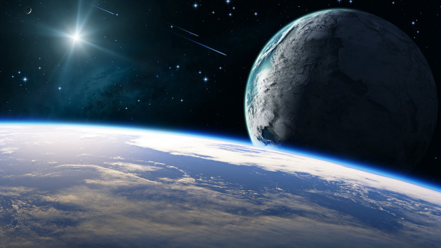 Earth space view bright star free wallpaper - medium preview image