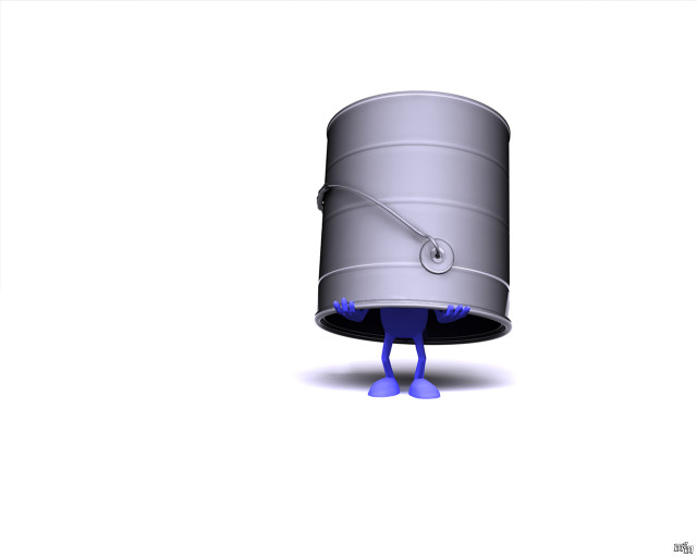 Cartoon character hiding behind barrel #3 free wallpaper - medium preview image